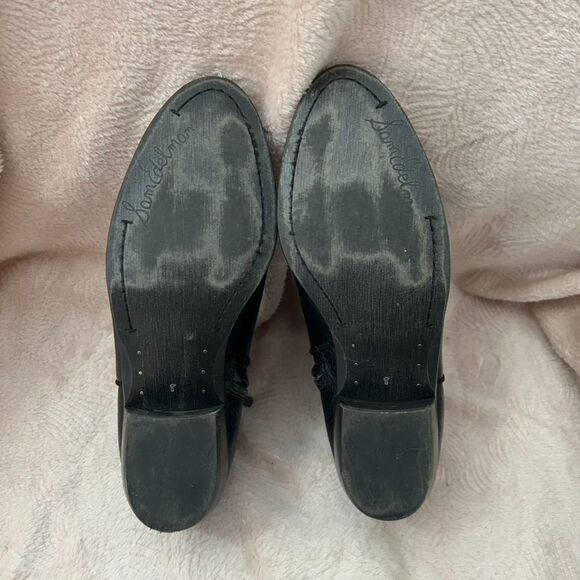 Sam Edelman Black Leather Heeled Ankle Boots - Picture 8 of 13